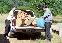 Sculpture being delivered to the EcoArts SculptureWalk site.
