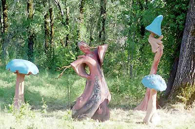 Druid dancing in the forest of the shrooms.