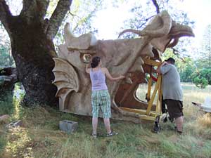 Photo of crew installing Dragon Tree